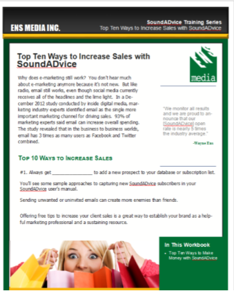 Top Ten Ways to Increase Sales with SoundADvice